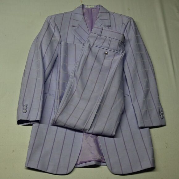 Falcone Boys 16R Lavender‎ Purple Windowpane Jacket Pants Suit